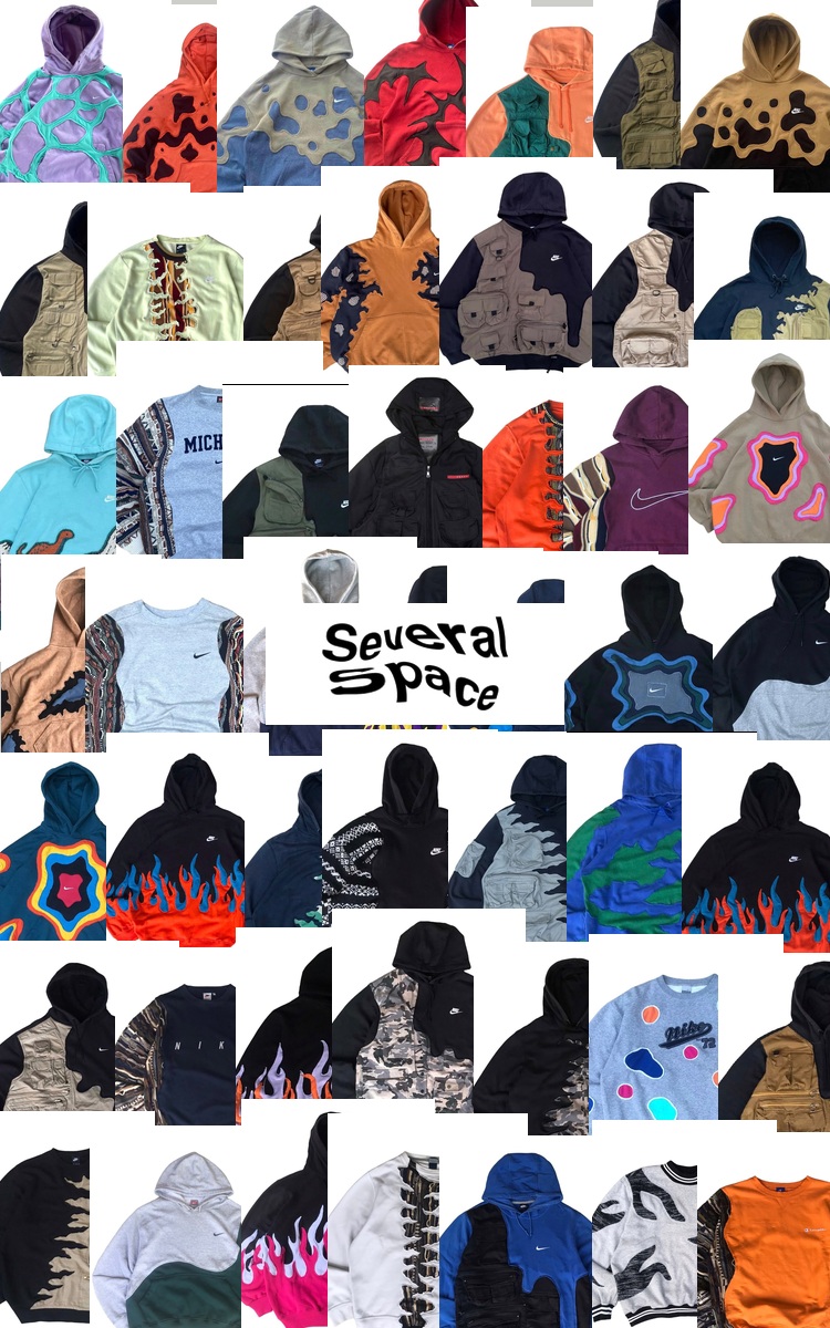 Several Space reworked garments collage